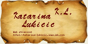 Katarina Lukičić vizit kartica